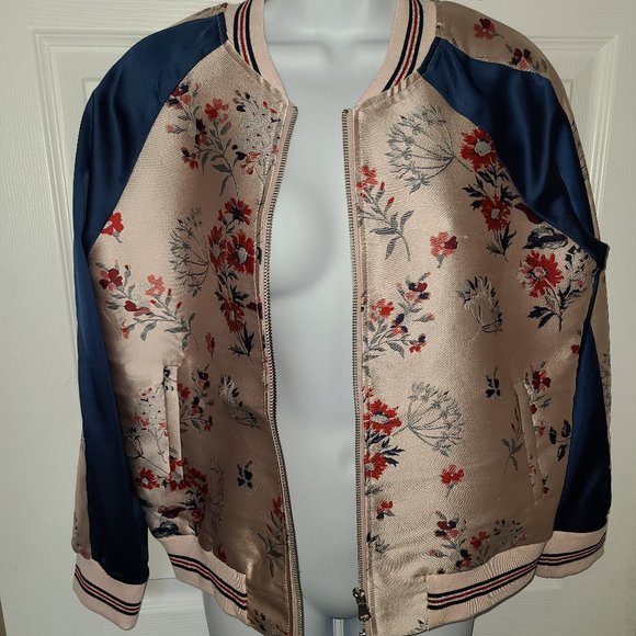 Why Dress - Floral Bomber Jacket Sz M - Picture 1 of 2